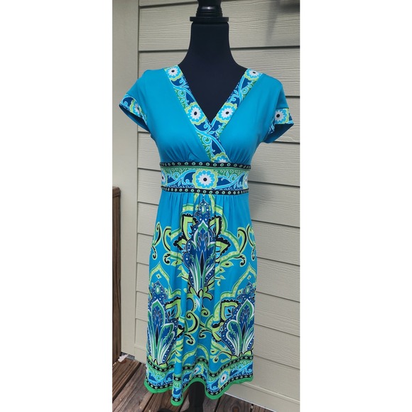 London Times Multi Color Dress Womens Size 6 - Picture 1 of 12